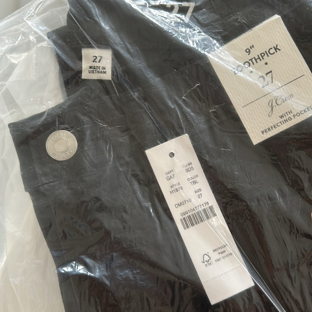 J.Crew mid rise stretchy skinny jeans black new